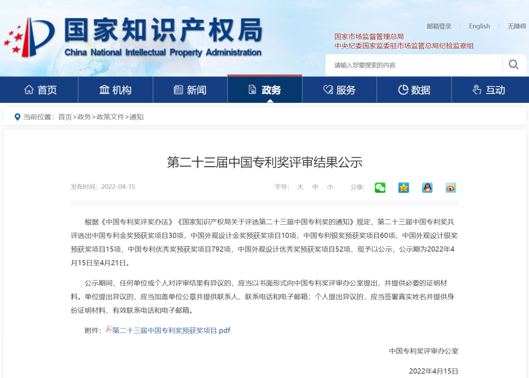 国家级！豪门国际信息密码项目荣获国家知识产权局中国专利奖